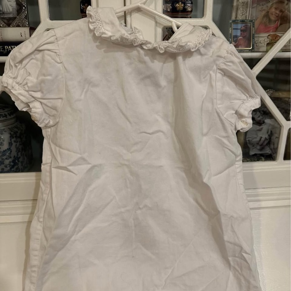 Vive la Fete Ragsland size 6 White Ruffled Collar Blouse - pique